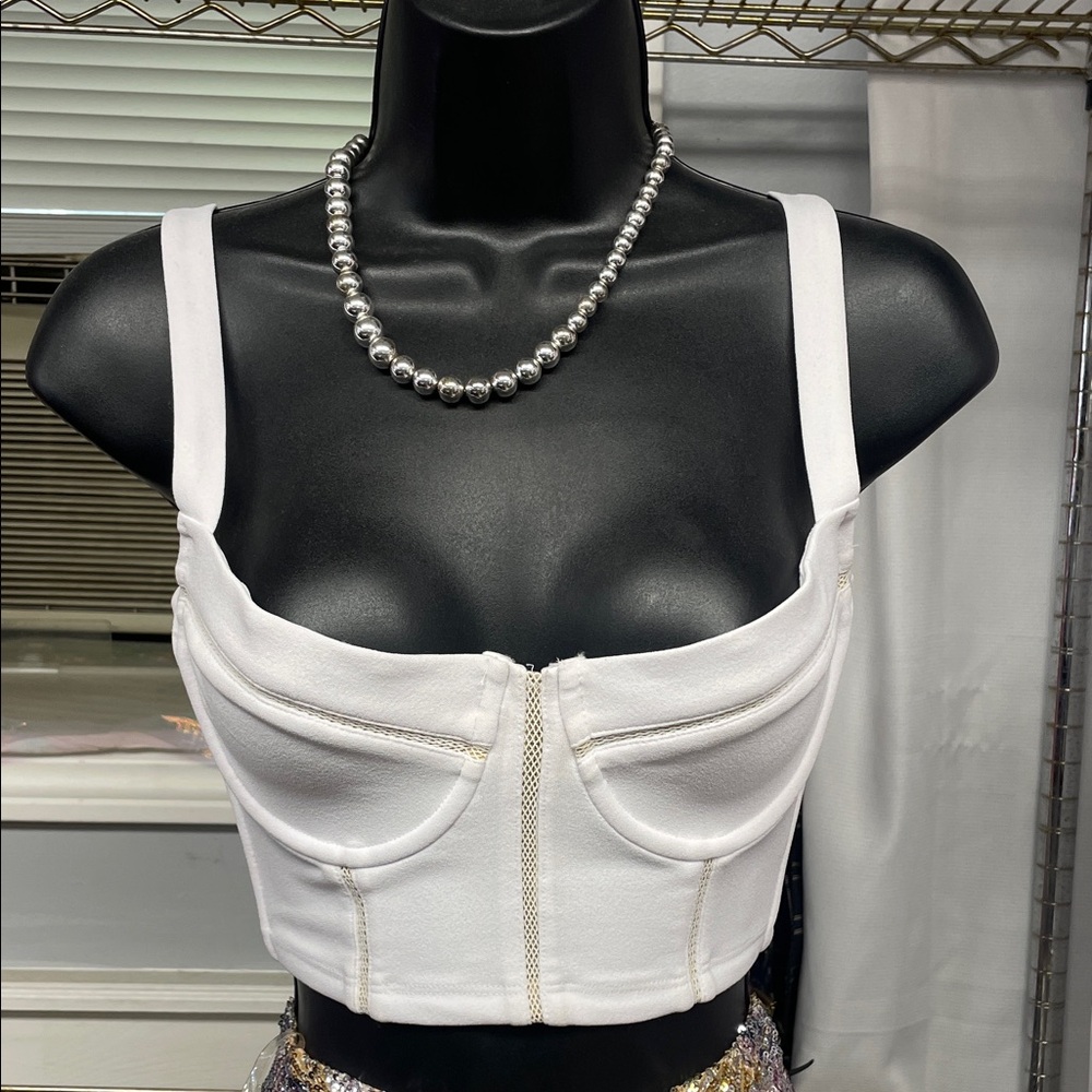 Elegant White Nookie Bustier Top🔥